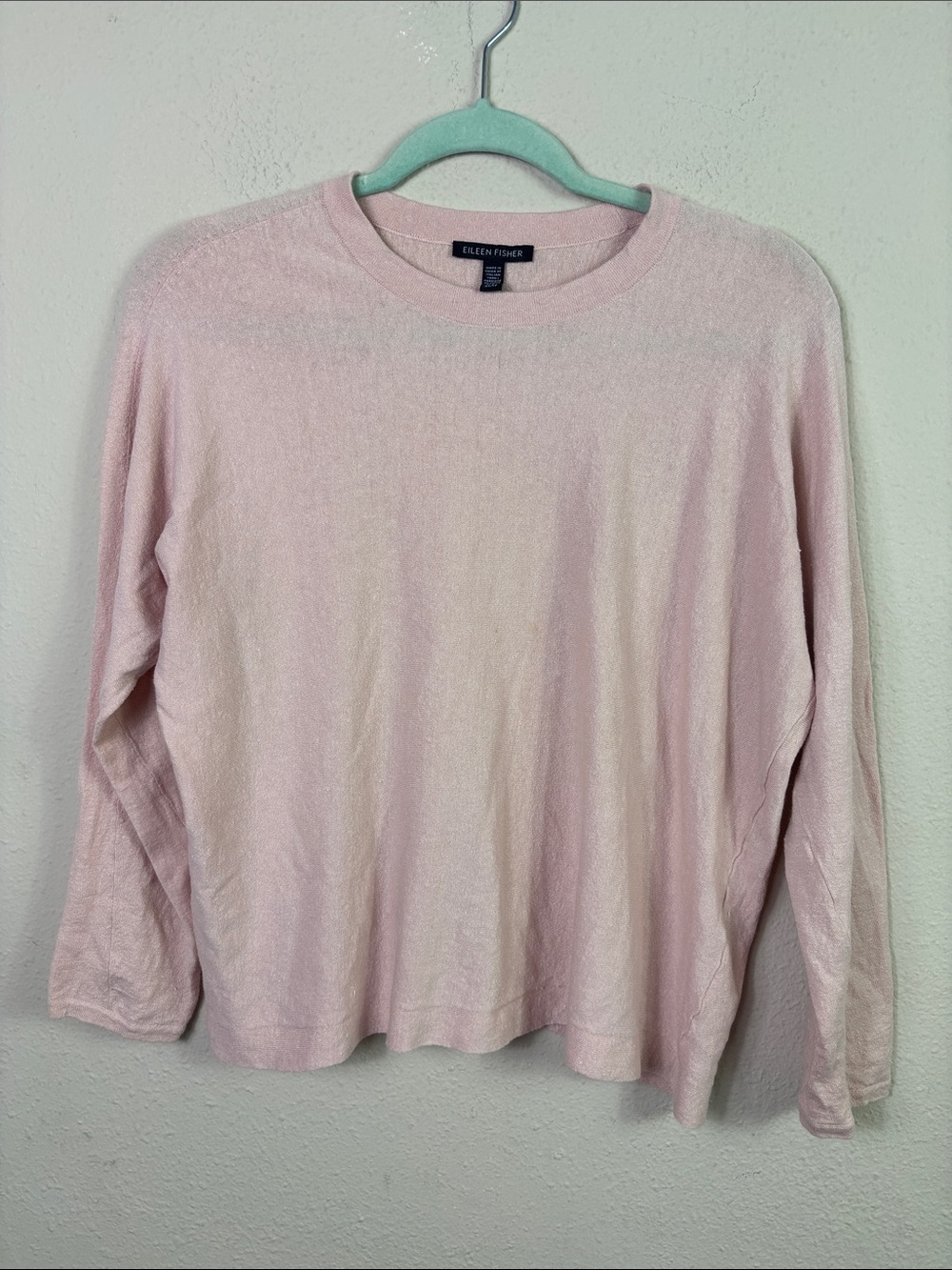 Eileen Fisher Organic Cotton Linen
Blend Slub Top in Blush Pink size XS